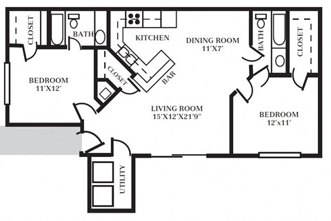 D - 2 Bed - 2 Bath - 927 sq ft